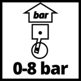 Einhell 4133110 indicateur de pression d'air 0 - 8 bar Manomètre analogique, Gonfleur Noir/Argent, Manomètre analogique, 0 - 8 bar, Barre, Multicolore, Analogique, 600 g
