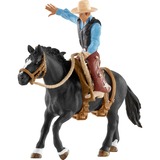 Schleich Farm World Selle Western Avec Un Cowboy, Figurine 3 an(s), Noir, Bleu, Marron, Plastique