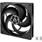 ARCTIC P14 ventilateurs de boîtier Noir, 5 pièces, 140 x 140 x 27 mm, Ventilateur, 14 cm, 1700 tr/min, 0,3 sone, 123,76 m³/h, Noir