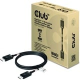 Club 3D DisplayPort 2.1 Bi-Directionnel VESA DP80 Certifié Kabel 4K 240 Hz, Câble Noir, 1,2 mètre