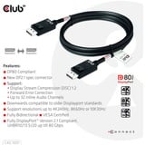 Club 3D DisplayPort 2.1 Bi-Directionnel VESA DP80 Certifié Kabel 4K 240 Hz, Câble Noir, 1,2 mètre