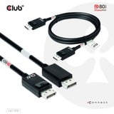 Club 3D DisplayPort 2.1 Bi-Directionnel VESA DP80 Certifié Kabel 4K 240 Hz, Câble Noir, 1,2 mètre
