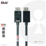 Club 3D DisplayPort 2.1 certifié, Câble Noir, 1,2 mètre, 8K