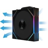 Lian Li UNI FAN TL 120 Reverse Blade Wireless Triple Pack, Ventilateur de boîtier Noir, 4 broches PWM, contrôleur inclus