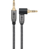 goobay Câble de connexion stéréo auxiliaire Plus Audio 3,5 mm 90° Noir/Argent, 3 mètres