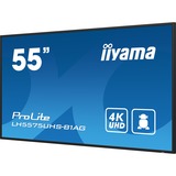 iiyama Prolite LH5575UHS-B1AG 54.6" 4K UHD Moniteur  Noir, HDMI, DisplayPort, RJ45 (LAN), audio, USB, Android