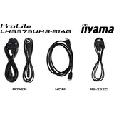 iiyama Prolite LH5575UHS-B1AG 54.6" 4K UHD Moniteur  Noir, HDMI, DisplayPort, RJ45 (LAN), audio, USB, Android