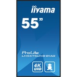 iiyama Prolite LH5575UHS-B1AG, Affichage public Noir, HDMI, DisplayPort, RJ45 (LAN), audio, USB, Android