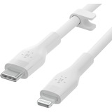 Belkin BOOSTCHARGE Câble Flex USB-C avec connecteur Lightning Blanc, 1 m