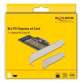 DeLOCK 90047 carte et adaptateur d'interfaces Interne M.2 PCIe, M.2, PCIe 4.0, Vert, Gris, PC, Windows 10, Windows 10 x64, Windows 8.1, Windows 8.1 x64