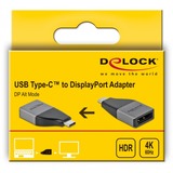 DeLOCK USB-C 3.1 Gen 1 (mâle) > DisplayPort 4K 60 Hz, Adaptateur Gris/Noir