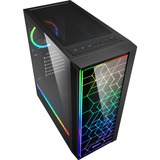 Sharkoon RGB LIT 100 boîtier midi tower Noir | 3x USB-A | RGB | Window