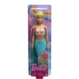 Barbie Poupée sirène aux cheveux bleus et jaunes et turquoise Turquoise