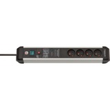 Brennenstuhl Premium-Protect-Line multiprise à 4 prises Noir/argent, 4x prises