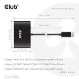 Club 3D Club CSV-7400 DisplayPort? Quad Displayp, Répartiteurs de DisplayPort Noir