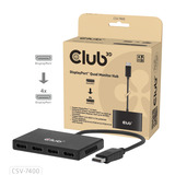 Club 3D DisplayPort MST 4x 4K30Hz, Répartiteurs de DisplayPort Noir