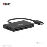 Club 3D DisplayPort MST 4x 4K30Hz, Répartiteurs de DisplayPort Noir