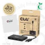 Club 3D DisplayPort MST 4x 4K30Hz, Répartiteurs de DisplayPort Noir