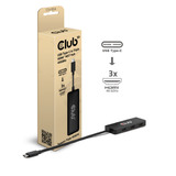 Club 3D USB-C vers Triple HDMI MST Hub 4K60Hz Noir