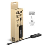 Club 3D USB-C vers Triple HDMI MST Hub 4K60Hz, Adaptateur Noir, 3x HDMI, 4K60Hz, DP 2.1 AltMode