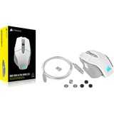 Corsair M65 RGB ULTRA WIRELESS, Souris gaming Blanc/Gris clair, 26,000 DPI, USB | 2,4 GHz | Bluetooth