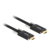 DeLOCK USB-C 3.1 Gen 2 SuperSpeed mâle > USB-C mâle avec vis latérales, Câble Noir, 1 mètre