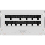 GIGABYTE GP-AE850PM PG5 ICE alimentation modulaire 850 watt Blanc, 1x 12VHPWR, 6x PCIe, 80 PLUS Platinum, Conception entièrement modulaire, Ventilateur de 120 mm, Compatible ATX 3.0, Prise EU, 850 W, 100 - 240 V, 50/60 Hz, 12 A, Actif, 125 W