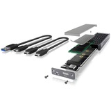 ICY BOX IB-1817MC-C31 Enceinte ssd Gris M.2, Boîtier disque dur Gris, Enceinte ssd, M.2, PCI Express 3.0, Série ATA III, 10 Gbit/s, Connectivité USB, Gris
