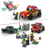 LEGO City - Le sauvetage des pompiers et la course-poursuite de la police, Jouets de construction 60319