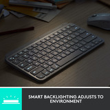 Logitech MX Keys Mini Minimalist Wireless Illuminated Keyboard (clavier sans fil éclairé) Gris clair, Bluetooth