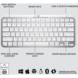 Logitech MX Keys Mini Minimalist Wireless Illuminated Keyboard (clavier sans fil éclairé) Gris clair, Bluetooth