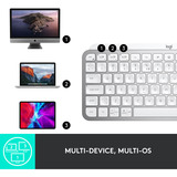 Logitech MX Keys Mini Minimalist Wireless Illuminated Keyboard (clavier sans fil éclairé) Gris clair, Bluetooth