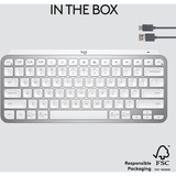 Logitech MX Keys Mini Minimalist Wireless Illuminated Keyboard (clavier sans fil éclairé) Gris clair, Bluetooth