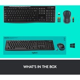 Logitech Wireless Combo MK270 set de bureau Noir, Layout EU (QWERTY), Rubberdome