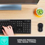 Logitech Wireless Desktop MK270, set de bureau Noir, Layout l’UE (QWERTY), Rubberdome