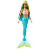 Mattel Barbie - Poupée sirène aux cheveux bleus et jaunes et turquoise Turquoise