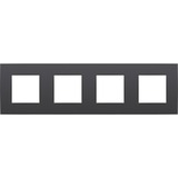 Niko Plaque de recouvrement quadruple avec entraxe de 71 mm - Horizontal, Finition Anthracite