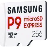 Samsung P9 Express 256 Go microSD Express, Carte mémoire Blanc, Blanc, U3, V30, A1