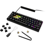 Sharkoon SKILLER SGK50 S4 Gen2 PBT RGB clavier gaming mécanique Noir, Layout BE (AZERTY), Gateron G Pro 3.0 Yellow, 60%, Hot-swappable