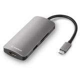 Sharkoon USB 3.0 Type C Multiport Adapter	, Station d'accueil Gris foncé
