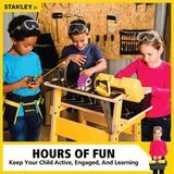 Stanley Junior boîte à outils + set 5 pièces, Outils pour enfants Jaune/Noir, Boîte à outils + trousse à outils 5-pc, 5 ans +
