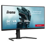 iiyama G-Master Red Eagle GCB3484WQSU-B2 34" Moniteur UltraWide gaming incurvé  Noir, HDMI, DisplayPort, USB, audio, AMD Free-Sync, Dual Mode