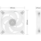 ARCTIC P14 PWM PST A-RGB ventilateur de boîtier Blanc, 140 x 140 x 27 mm
