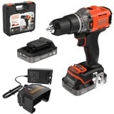 BLACK+DECKER Visseuse / mallette + 2x2.0ah, Tournevis Orange/Noir, 2 batteries et un chargeur inclus