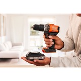 BLACK+DECKER Visseuse / mallette + 2x2.0ah, Tournevis Orange/Noir, 2 batteries et un chargeur inclus