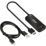 Club 3D HDMI+ Micro USB vers USB-C, Adaptateur Noir