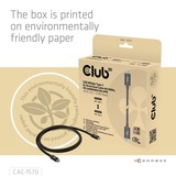 Club 3D USB-C 80Gbps Certified 240W 8k 240Hz, Câble Noir, 1.2m
