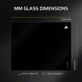 Corsair MM Glass Large Precision, Tapis de souris gaming Noir
