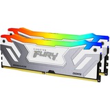 Kingston 48 Go DDR5-8400 (2x 24 Go) Dual-Kit, Mémoire vive Argent/Blanc, KF584CU40RWAK2-48, Renegade RGB, XMP 3.0