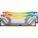Kingston FURY 48 Go DDR5-8400 (2x 24 Go) Dual-Kit, Mémoire vive Argent/Blanc, KF584CU40RWAK2-48, Renegade RGB, XMP 3.0